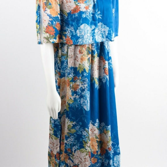 Zara Womens Midi Dress Large Floral Off Shoulder - Picture 4 of 6